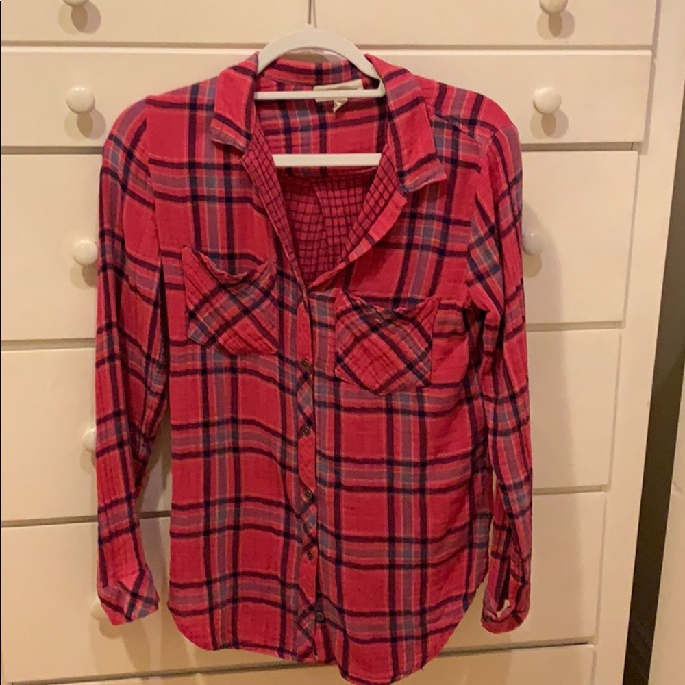 Cloth & Stone Pink Flannel Shirt